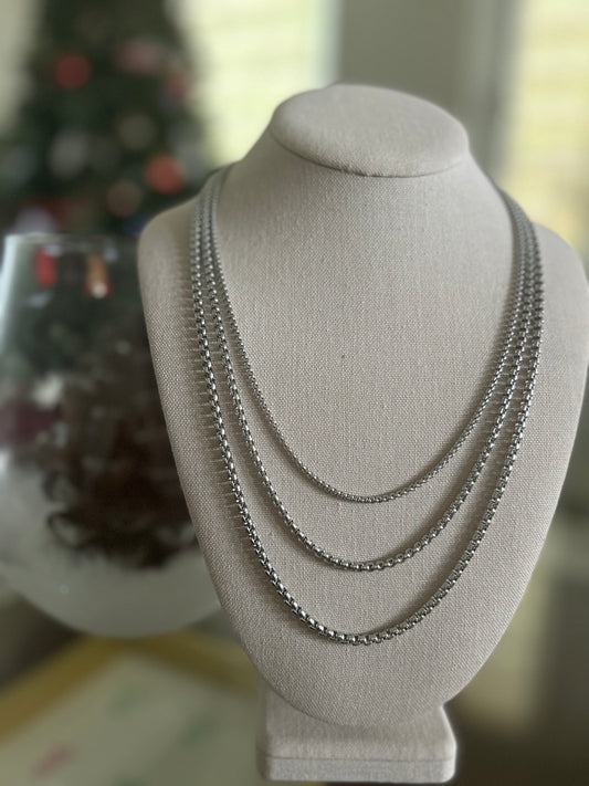 Three Silver Layers Necklace