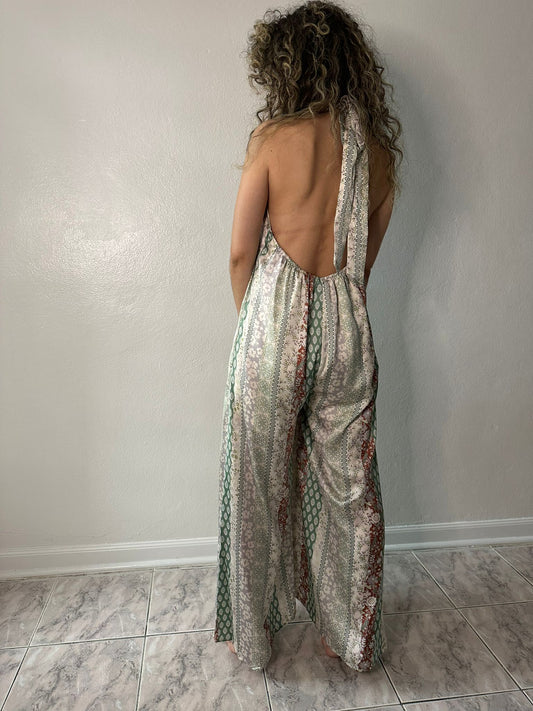 Satin Halter Wide Leg